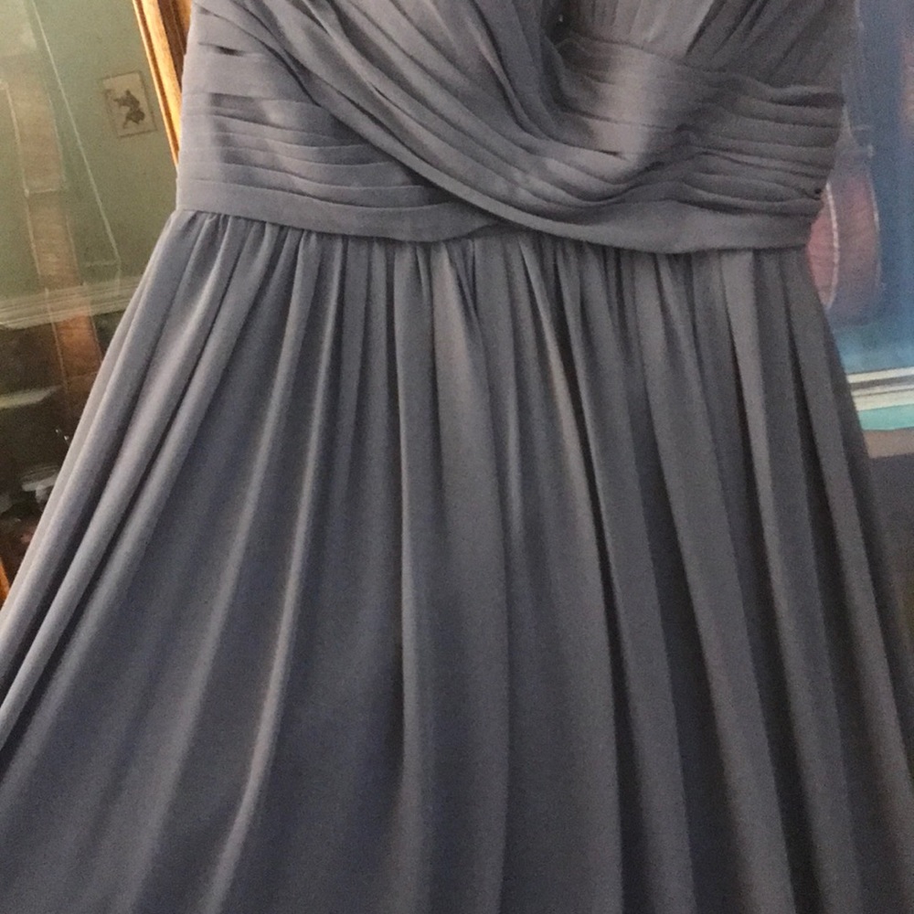 BILL LEVKOFF grey/lavender strapless gown